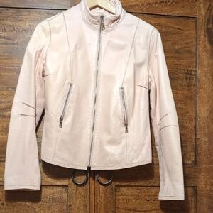 Andrew Marc Light Pink Leather Jacket